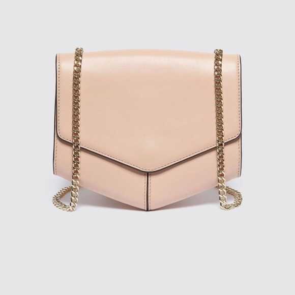 SANDRO Handbag Purse Pink Lou MM Gold Chain - Picture 1 of 5